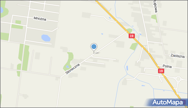 Kuriany gmina Zabłudów, Słoneczna, mapa Kuriany gmina Zabłudów