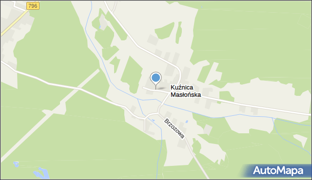 Kuźnica Masłońska, Słoneczna, mapa Kuźnica Masłońska