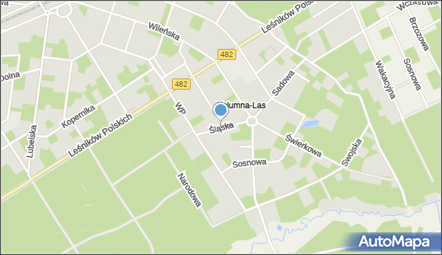 Łask, Śląska, mapa Łask