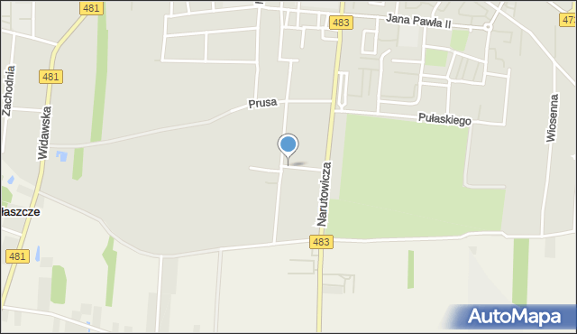 Łask, Słoneczna, mapa Łask