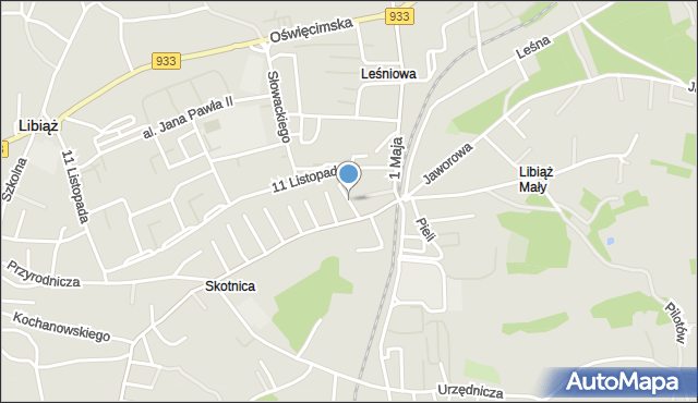 Libiąż, Słonecznikowa, mapa Libiąż