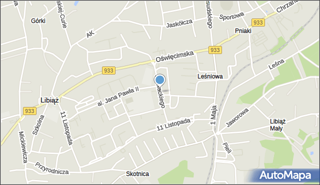 Libiąż, Słowackiego Juliusza, mapa Libiąż