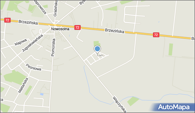 Łódź, Słoneczne Wzgórza, mapa Łodzi
