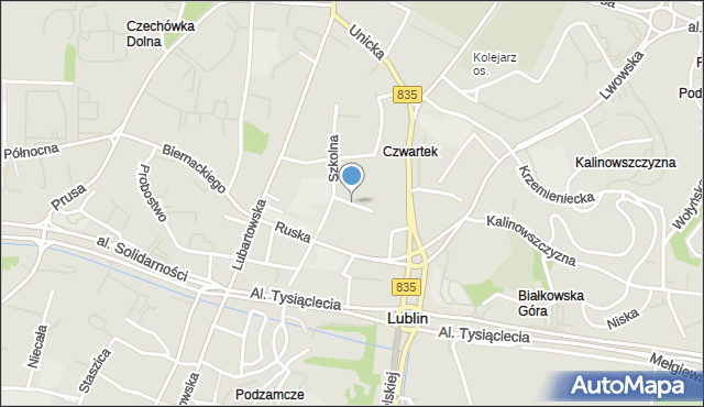 Lublin, Słowikowskiego Michała, ks., mapa Lublina