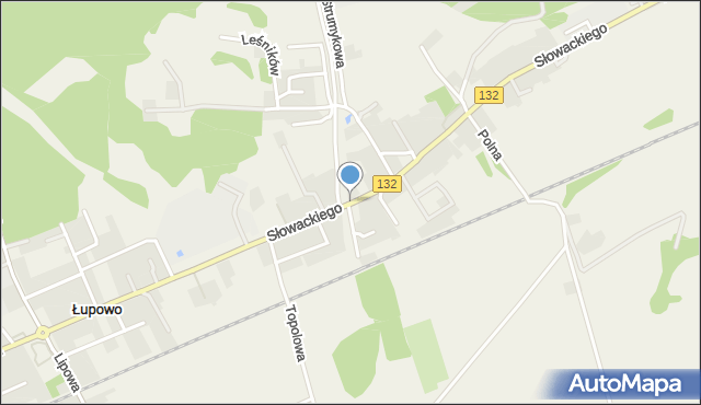 Łupowo gmina Bogdaniec, Słowackiego Juliusza, mapa Łupowo gmina Bogdaniec