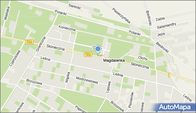 Magdalenka gmina Lesznowola, Słoneczna, mapa Magdalenka gmina Lesznowola