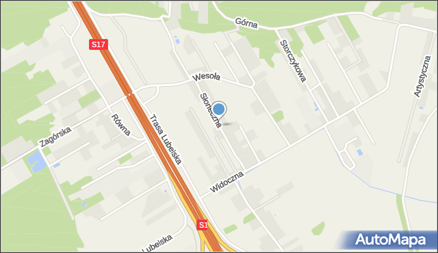 Majdan gmina Wiązowna, Słoneczna, mapa Majdan gmina Wiązowna