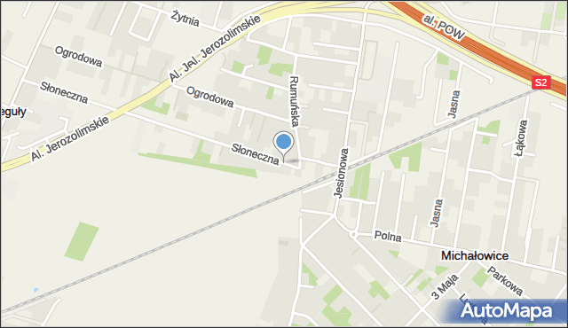 Michałowice powiat pruszkowski, Słoneczna, mapa Michałowice powiat pruszkowski