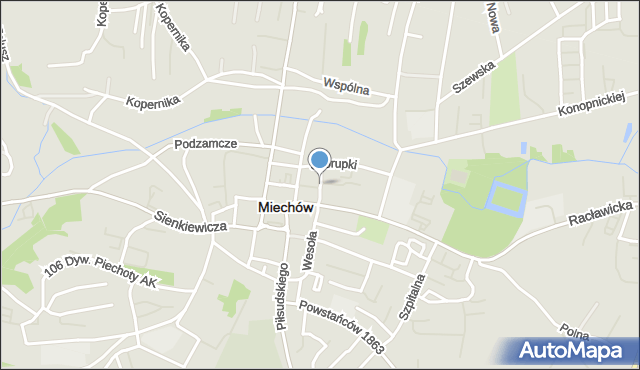 Miechów, Służba Polsce, mapa Miechów