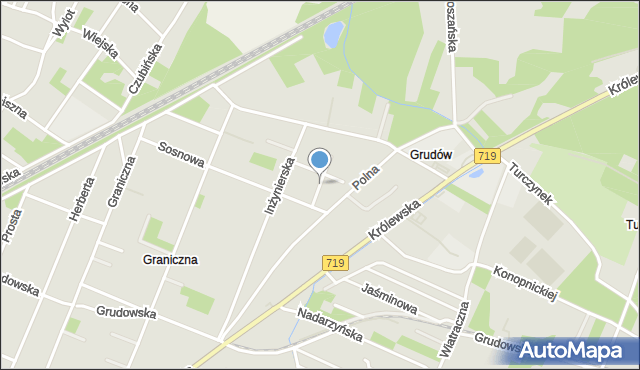 Milanówek, Ślepa, mapa Milanówek