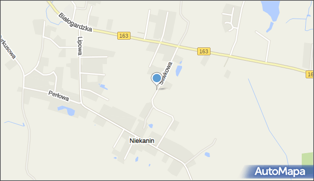 Niekanin, Śliwkowa, mapa Niekanin