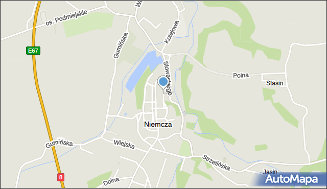 Niemcza, Słowiańska, mapa Niemcza