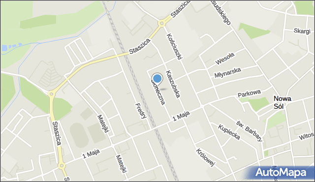 Nowa Sól, Słoneczna, mapa Nowa Sól