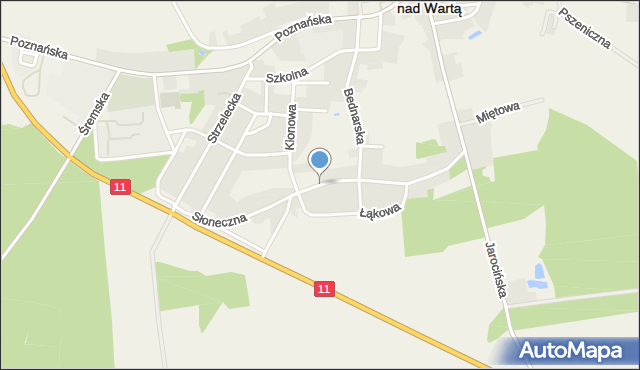 Nowe Miasto nad Wartą, Słoneczna, mapa Nowe Miasto nad Wartą