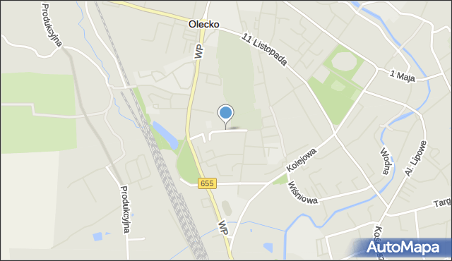 Olecko, Słoneczna, mapa Olecko