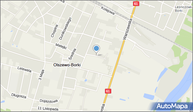 Olszewo-Borki, Słowackiego Juliusza, mapa Olszewo-Borki