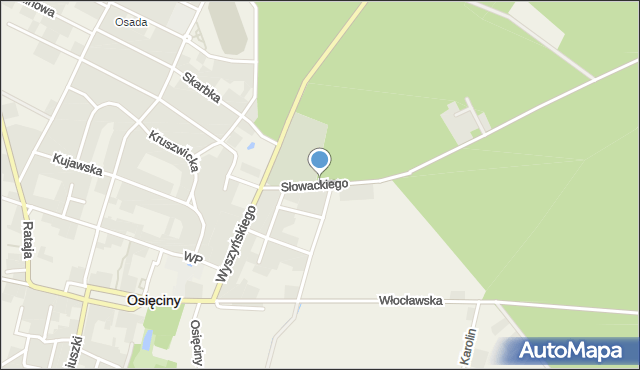 Osięciny, Słowackiego Juliusza, mapa Osięciny