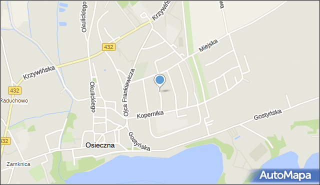 Osieczna powiat leszczyński, Słowackiego Juliusza, mapa Osieczna powiat leszczyński