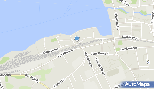 Ostróda, Słowackiego Juliusza, mapa Ostróda