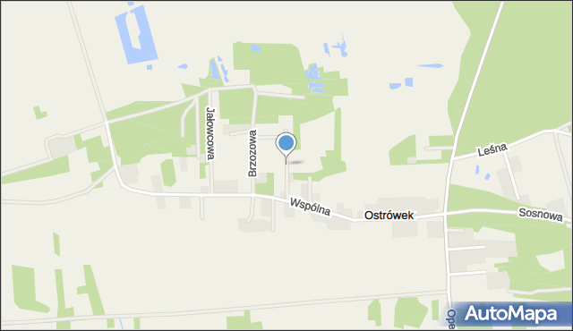 Ostrówek gmina Dąbrówka, Słoneczna, mapa Ostrówek gmina Dąbrówka