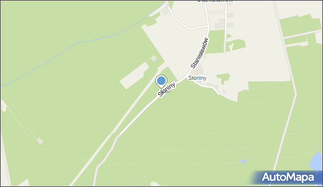 Ożarów gmina Mokrsko, Słoniny, mapa Ożarów gmina Mokrsko