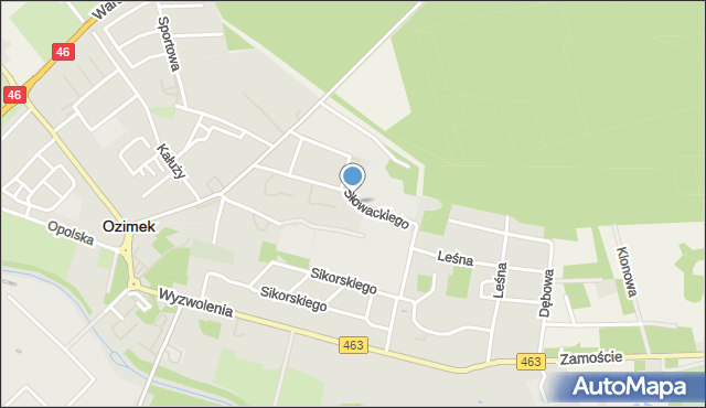 Ozimek, Słowackiego Juliusza, mapa Ozimek