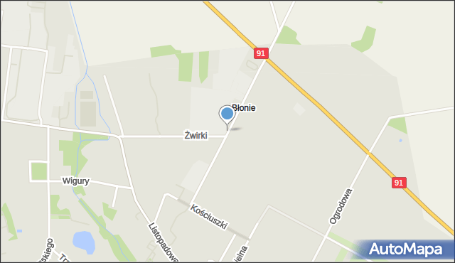 Ozorków, Słowackiego Juliusza, mapa Ozorków