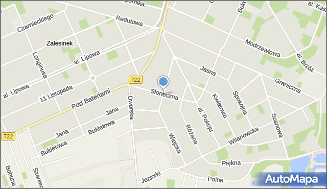 Piaseczno, Słoneczna, mapa Piaseczno