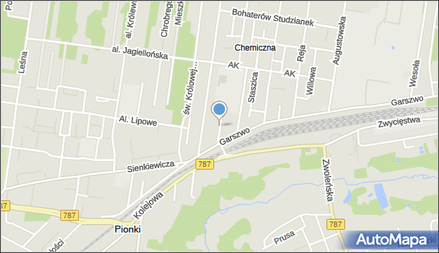 Pionki, Słoneczna, mapa Pionki