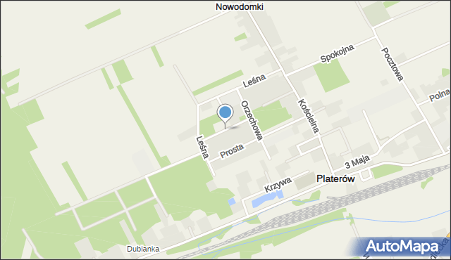 Platerów, Słoneczna, mapa Platerów