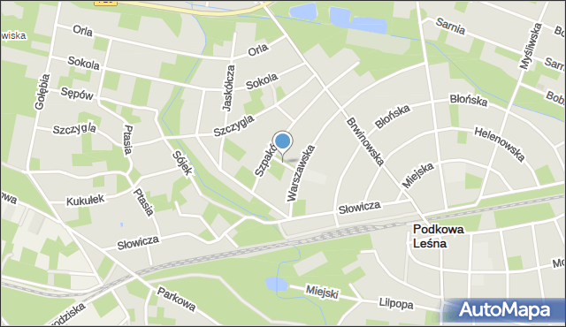 Podkowa Leśna, Słowików, mapa Podkowa Leśna