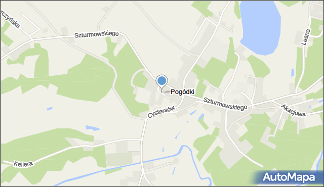 Pogódki, Słoneczna, mapa Pogódki