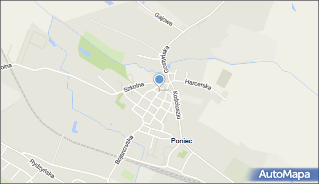 Poniec, Śliwińskiego Bernarda, ppłk., mapa Poniec