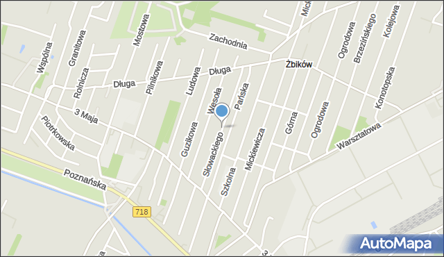 Pruszków, Słowackiego Juliusza, mapa Pruszków