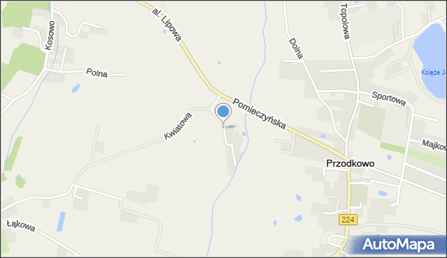 Przodkowo, Słoneczna, mapa Przodkowo