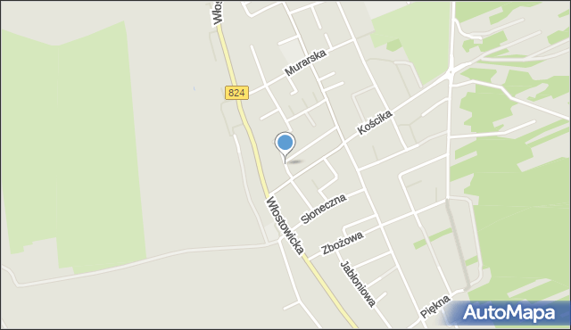 Puławy, Ślusarska, mapa Puław