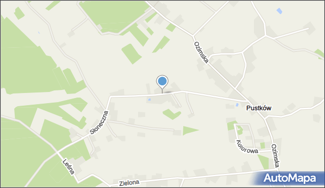 Pustków gmina Ozimek, Słoneczna, mapa Pustków gmina Ozimek