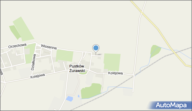 Pustków Żurawski, Słoneczna, mapa Pustków Żurawski