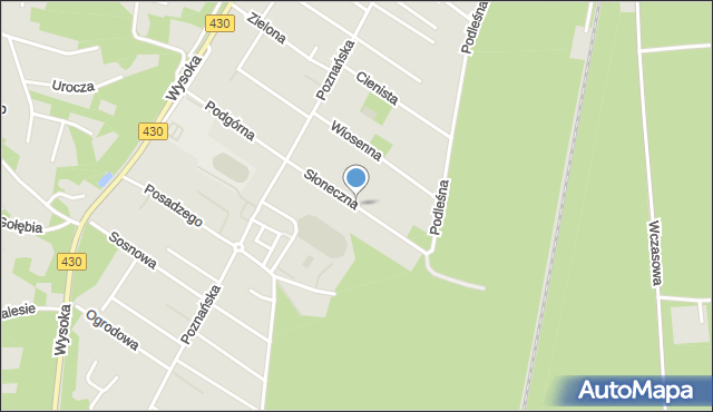 Puszczykowo powiat poznański, Słoneczna, mapa Puszczykowo powiat poznański