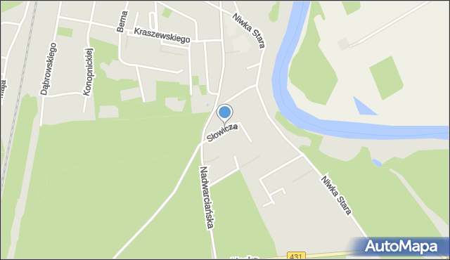 Puszczykowo powiat poznański, Słowicza, mapa Puszczykowo powiat poznański