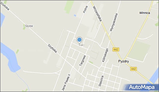 Pyzdry, Słowackiego Juliusza, mapa Pyzdry