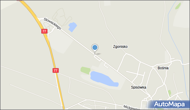 Radymno, Słowackiego Juliusza, mapa Radymno