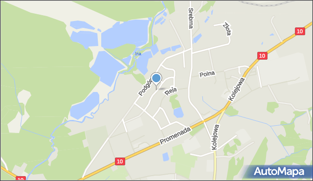 Recz powiat choszczeński, Słowackiego Juliusza, mapa Recz powiat choszczeński