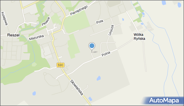 Reszel, Słoneczna, mapa Reszel