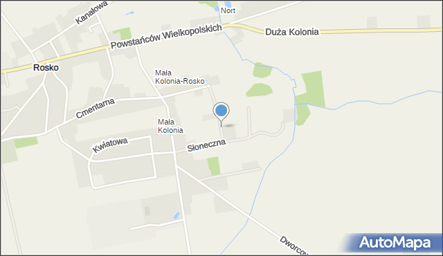 Rosko, Słoneczna, mapa Rosko