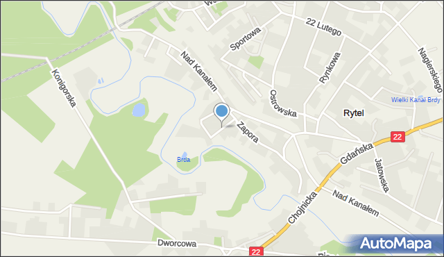 Rytel, Słoneczna, mapa Rytel