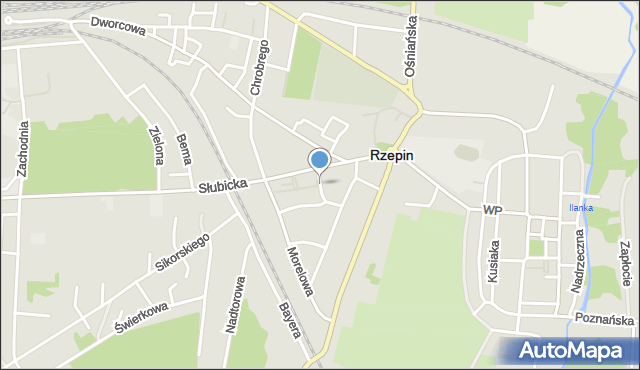 Rzepin, Śliwkowa, mapa Rzepin