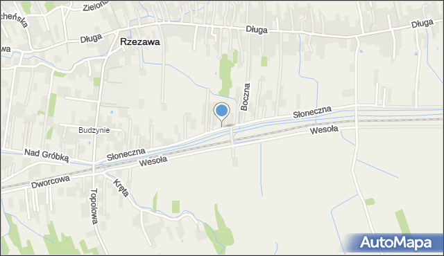 Rzezawa, Słoneczna, mapa Rzezawa