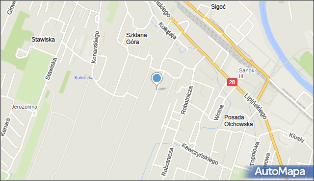 Sanok, Słoneczna, mapa Sanok