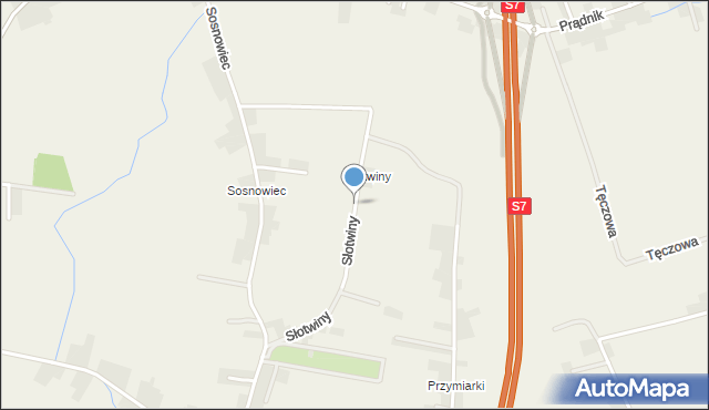 Sieborowice, Słotwiny, mapa Sieborowice